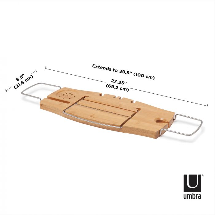 umbra aquala bathtub caddy natural 69x25x3cm