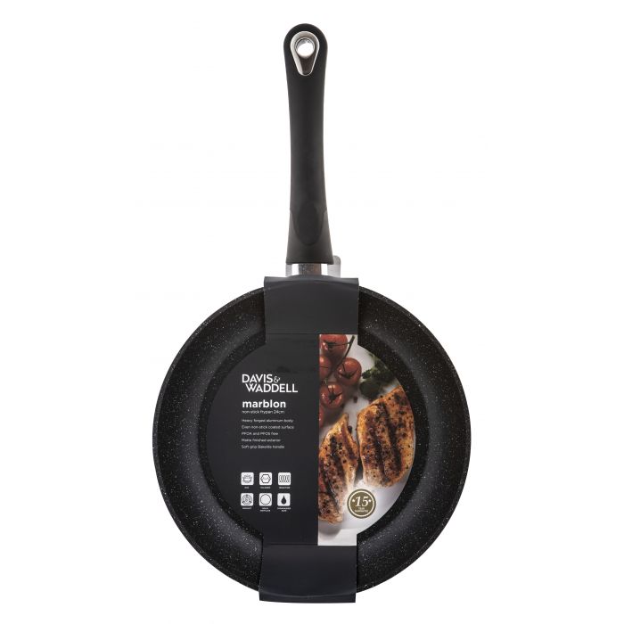 davis & waddell marblon non-stick frypan black d24cm