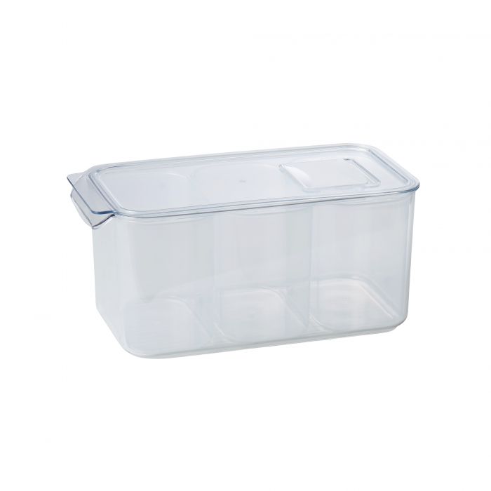 davis & waddell fridge storage box 5.5l with 3 inner boxes clear