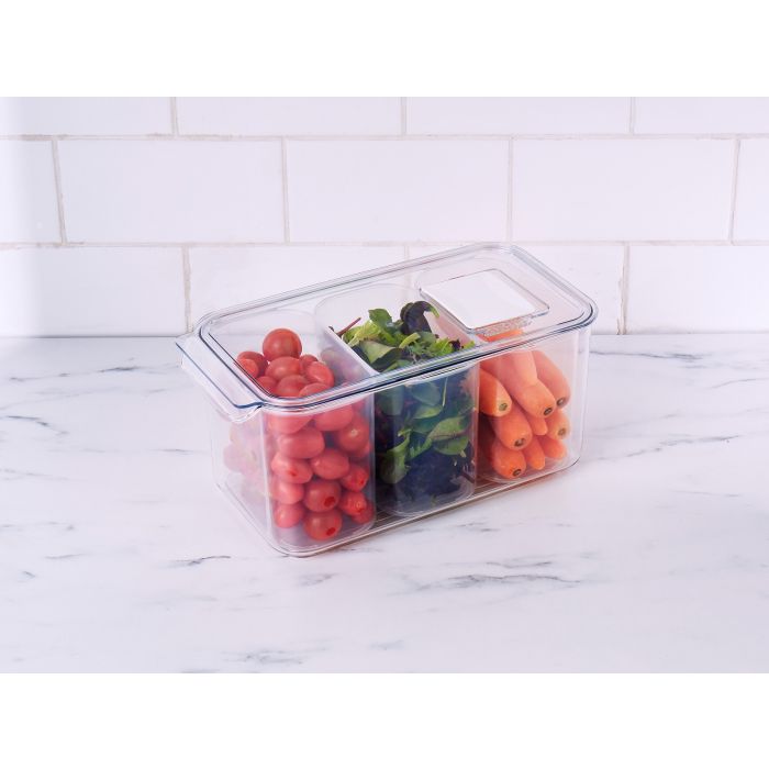 davis & waddell fridge storage box 5.5l with 3 inner boxes clear
