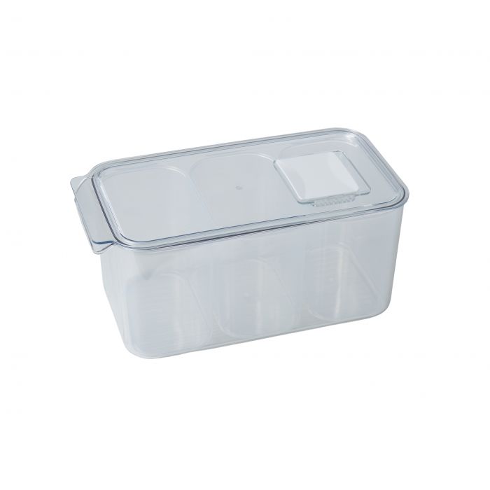 davis & waddell fridge storage box 5.5l with 3 inner boxes clear