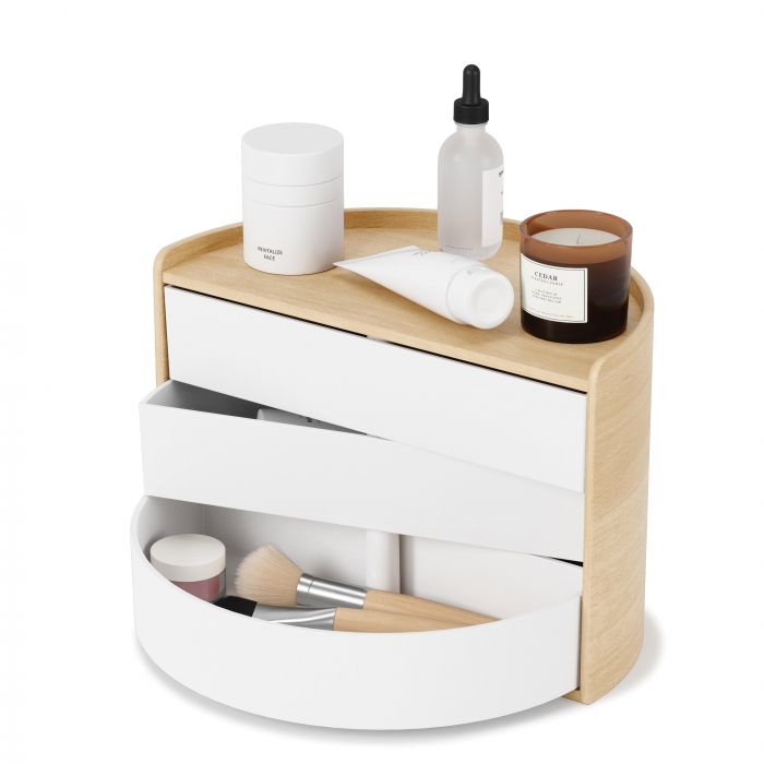 umbra moona storage box white/natural 27x15x18cm