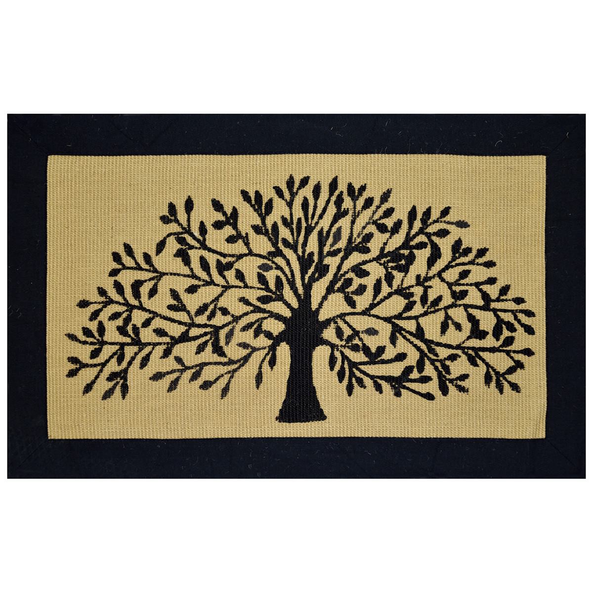 tree of life jute bordered doormat 80x50cm