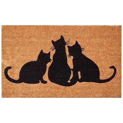 tri-cats coir doormat 75 x 45cm