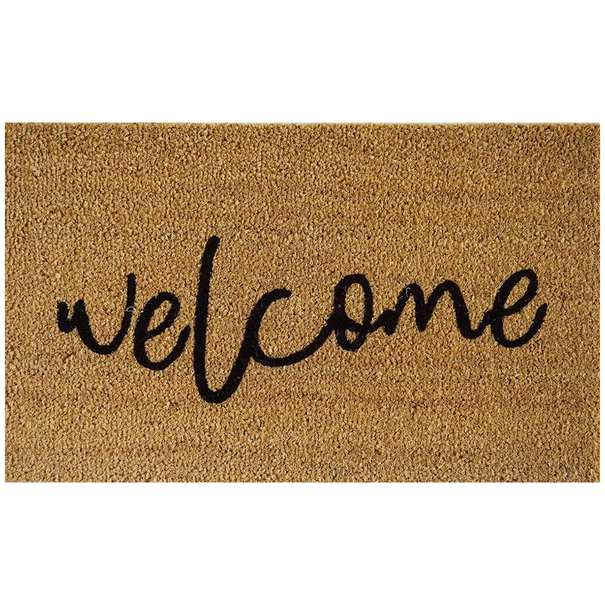 welcome coir doormat 75 x 45cm