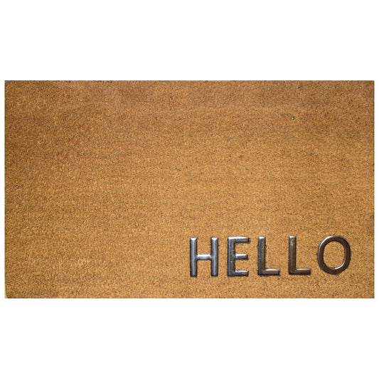 hello copper letter decored coir doormat 75 x 45cm