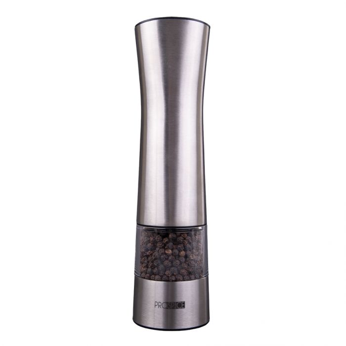 prospice "apollo" stainless steel battery operated salt & pepper mill set 21.5cm