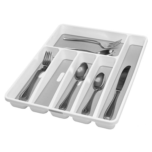 madesmart 6 compartment cutlery tray - white