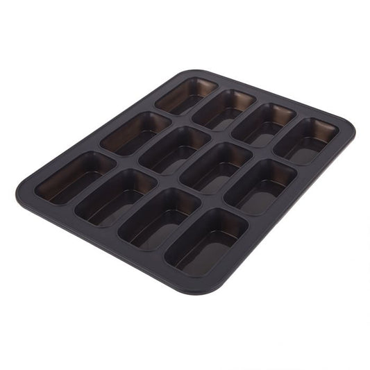daily bake silicone 12 cup mini loaf pan - charcoal