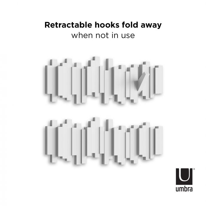 umbra sticks multi hook - white