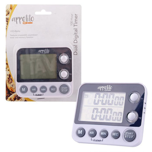appetito dual digital timer - 100 hours