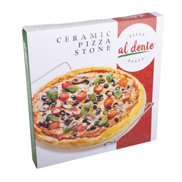 al dente ceramic pizza stone w/ rack 33cm (13") dia