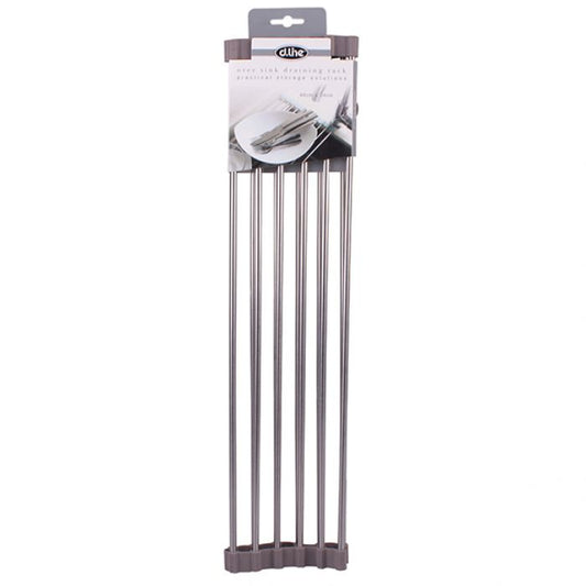 d.line over sink roll-up draining rack 48 x 24cm - grey