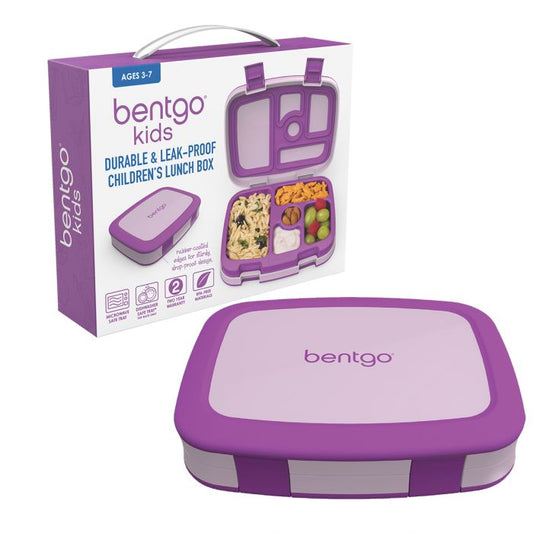 bentgo kid's leak-proof bento lunch box - purple