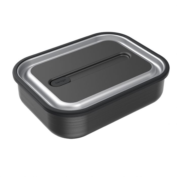 bentgo stainless steel leak-proof lunch box 1200ml - carbon black