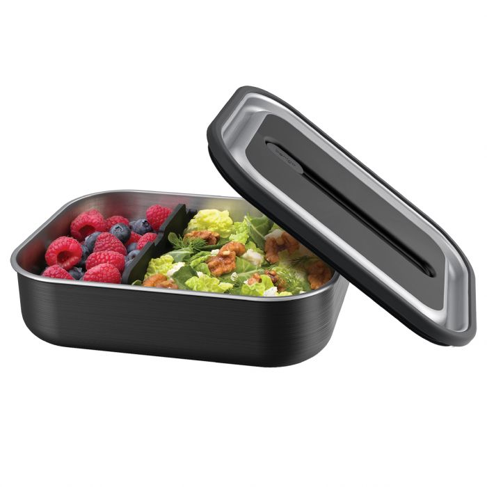 bentgo stainless steel leak-proof lunch box 1200ml - carbon black