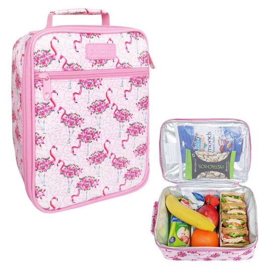 sachi "style 225" insulated junior lunch tote - flamingos