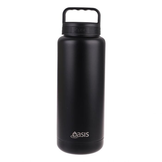 oasis stainless steel double wall insulated "titan" bottle 1.2l - black