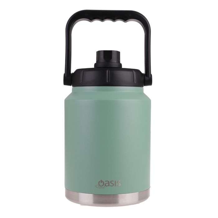 oasis stainless steel double wall insulated jug w/ carry handle 2.1l - sage green