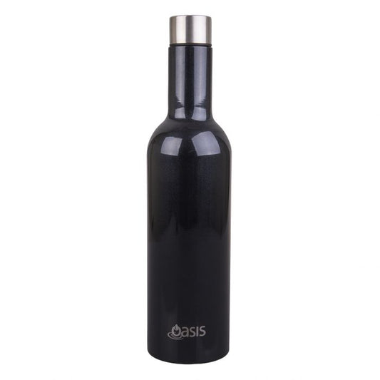 oasis stainless steel double wall insulated wine traveller 750ml - midnight