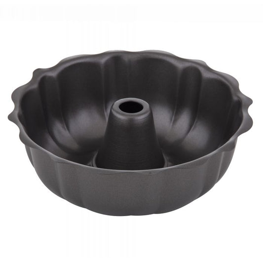 masterpro n/s fluted ring cake pan black