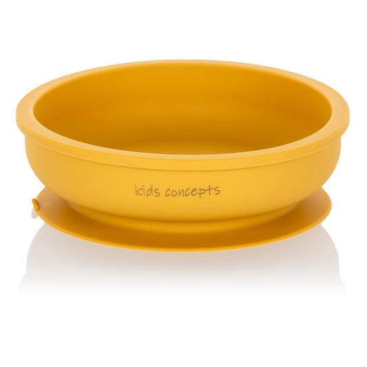 kids concepts silicone suction bowl - mustard