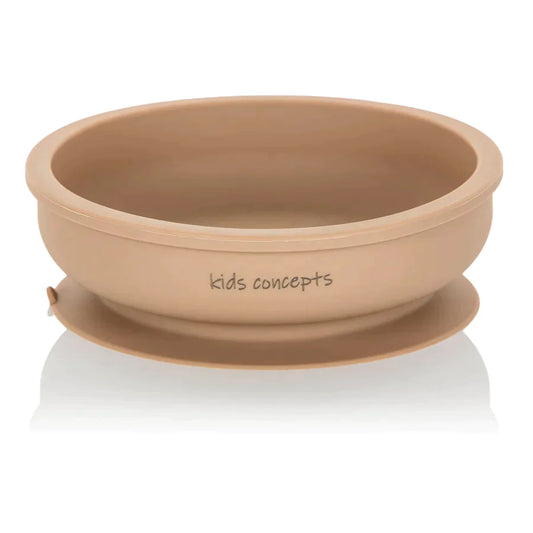 kids concepts silicone suction bowl - taupe
