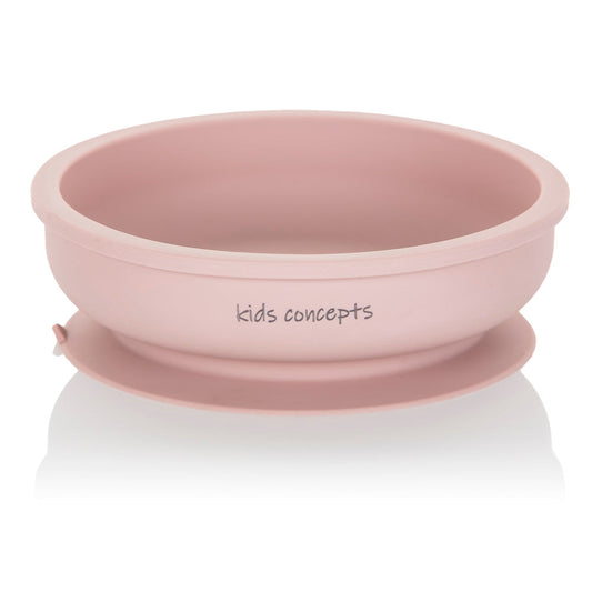 kids concepts silicone suction bowl - dusty pink