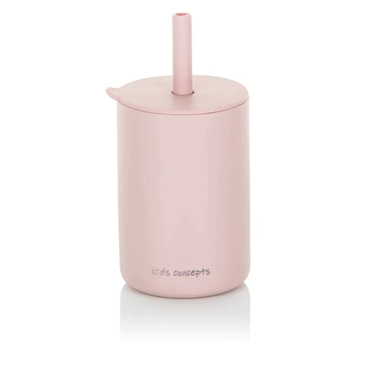 kids concepts silicon sippy cup - dusty pink
