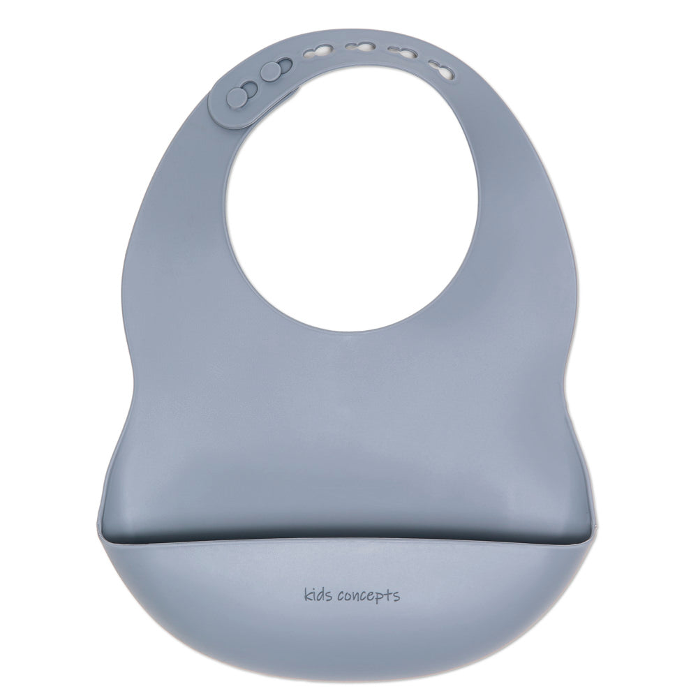 kids concepts soft silicone bib - pebble