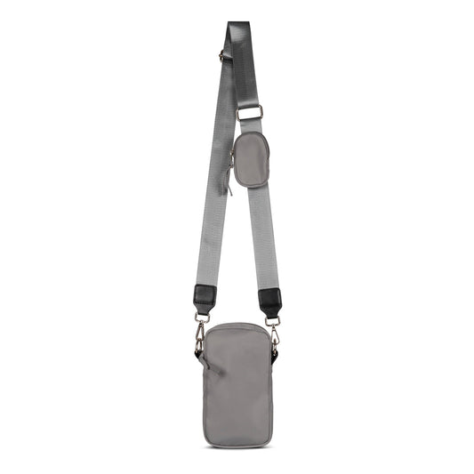 nylon mobile bag - grey