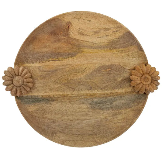 round wood serving tray