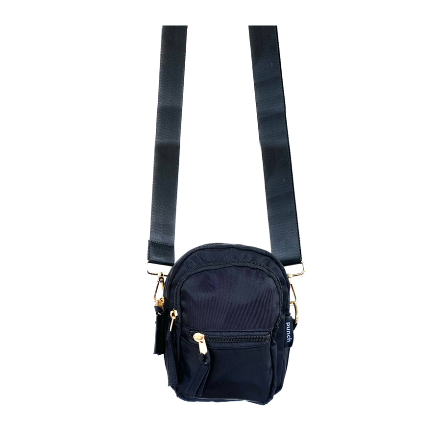 nylon crossbody bag - black