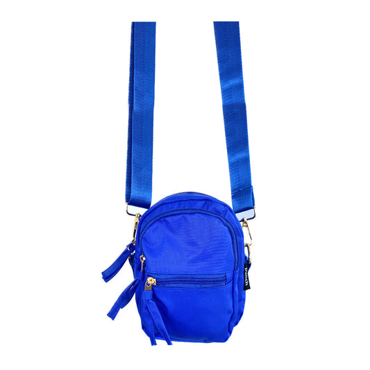 nylon crossbody bag - cobalt