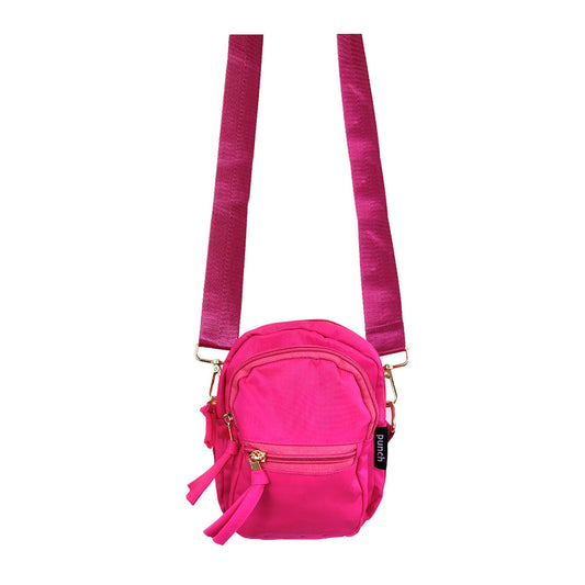 nylon crossbody bag - neon pink