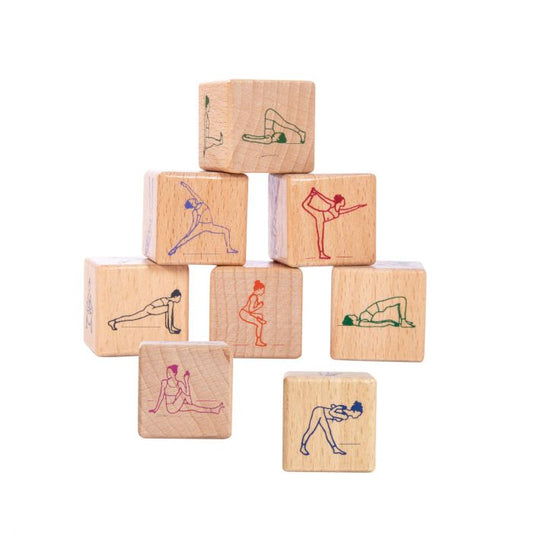 is gift wooden yoga dice set (9disp) natural 11x8.2x8.2cm