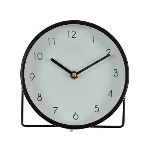 c trina metal desk clock 17cm black/white