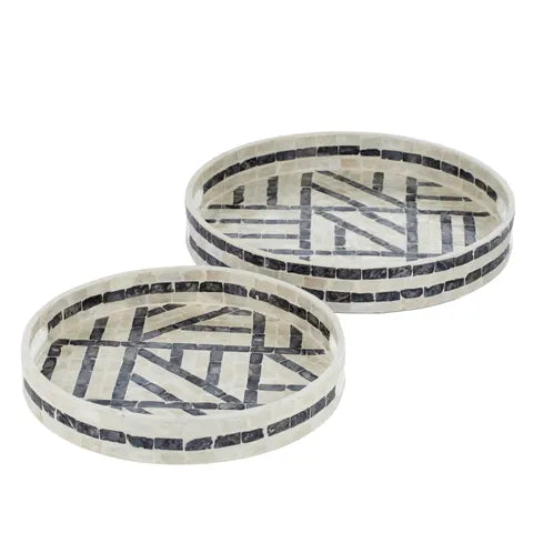 linley round inlay trays - large