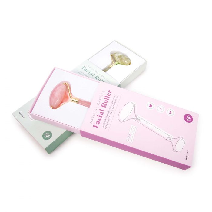 is gift facial rollers jade & rose quartz - green