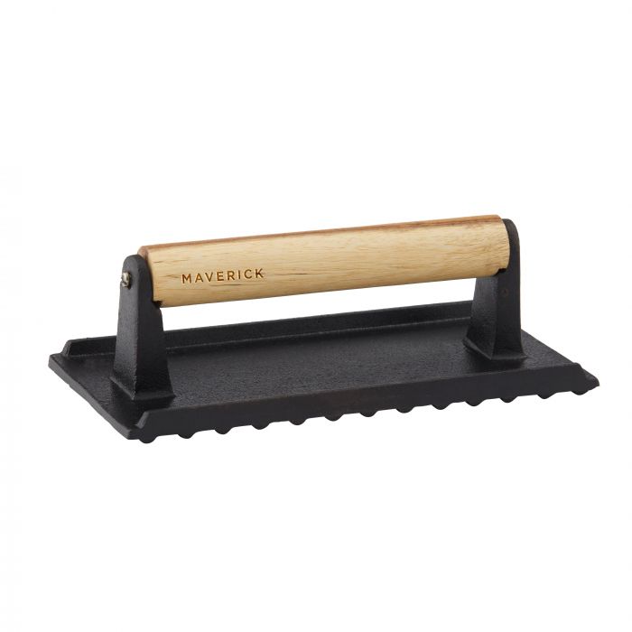 maverick cast iron press with acacia handle black/natural