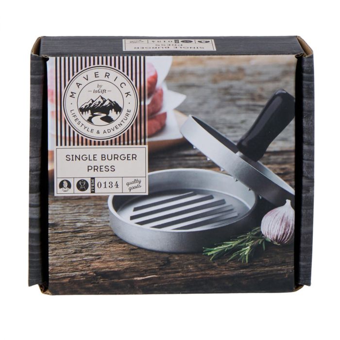 maverick single burger press 12x12x9cm grey/black