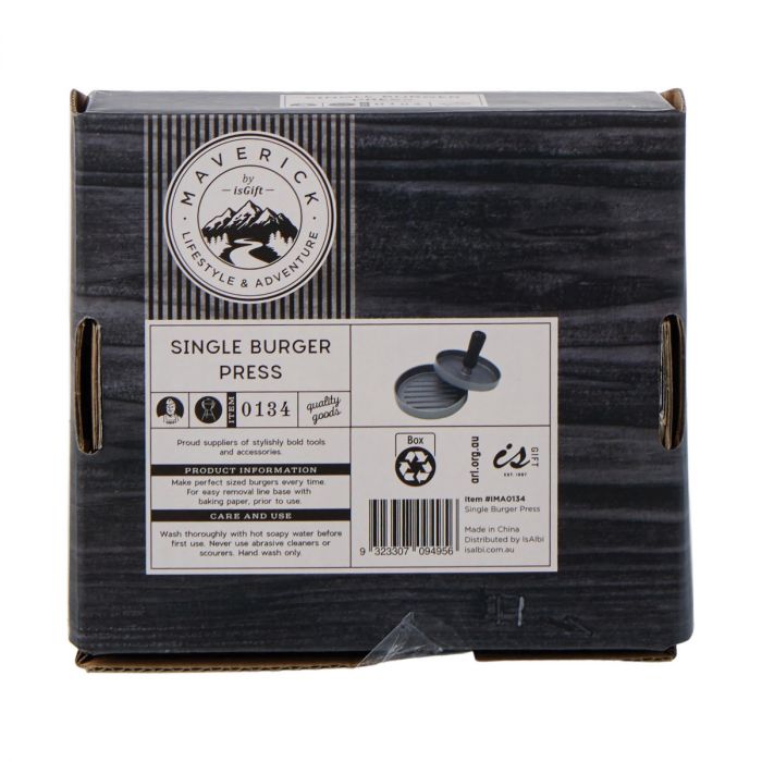 maverick single burger press 12x12x9cm grey/black