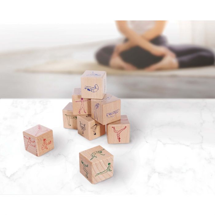 is gift wooden yoga dice set (9disp) natural 11x8.2x8.2cm