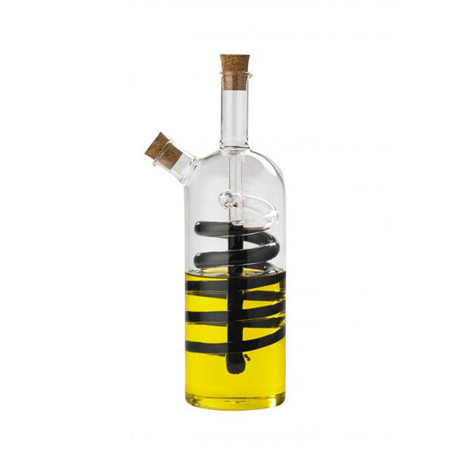 davis & waddell spiral oil and vinegar bottle clear/natural
