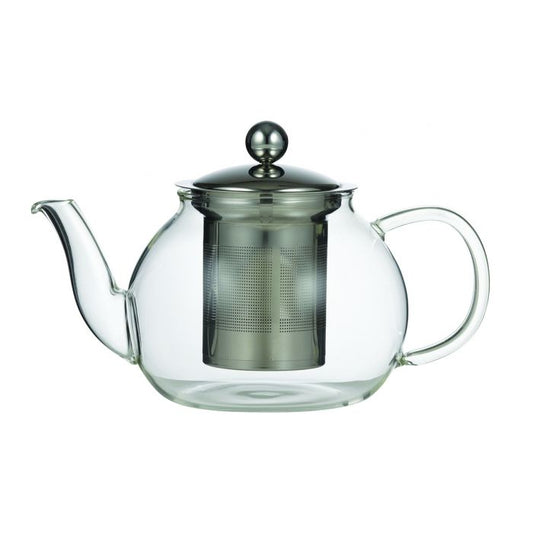 leaf & bean camellia teapot with filter clear/stainless steel