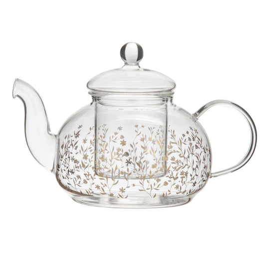 leaf & bean wisteria teapot with filter clear