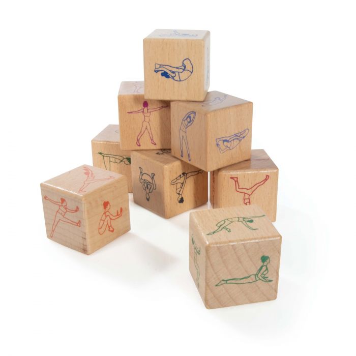 is gift wooden yoga dice set (9disp) natural 11x8.2x8.2cm