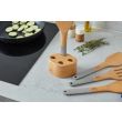 grand designs kitchen cooking utensils with stand 5pce natural/grey