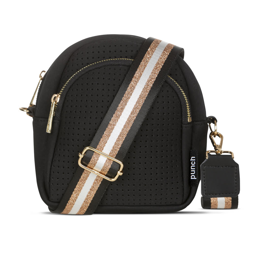 neoprene moon crossbody bag - black