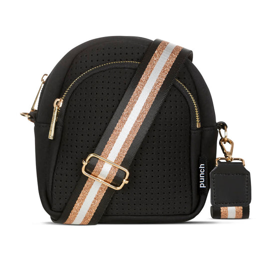 neoprene moon crossbody bag - black